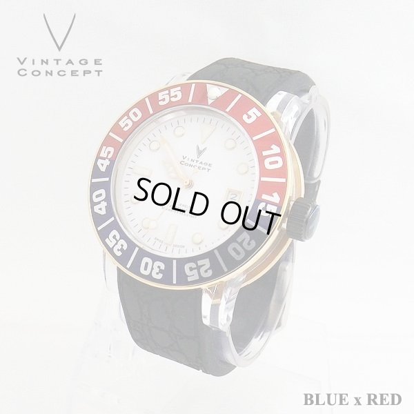 画像2: ヴィンテージコンセプト VINTAGE CONCEPT 時計 V3AL ブルー ｘ レッド 希少 ブランド腕時計