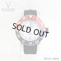 ヴィンテージコンセプト VINTAGE CONCEPT 時計 V3AL ブルー ｘ レッド 希少 ブランド腕時計