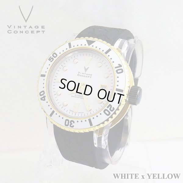 画像2: ヴィンテージコンセプト VINTAGE CONCEPT 時計 V3AL ホワイト ｘ イエロー 希少 ブランド腕時計