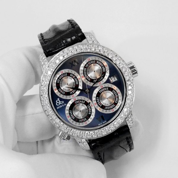 画像10: JACOB&CO World GMT Pave Diamond Limited Edition Navy Dial GMT-5SS World Limited 1800 Piece