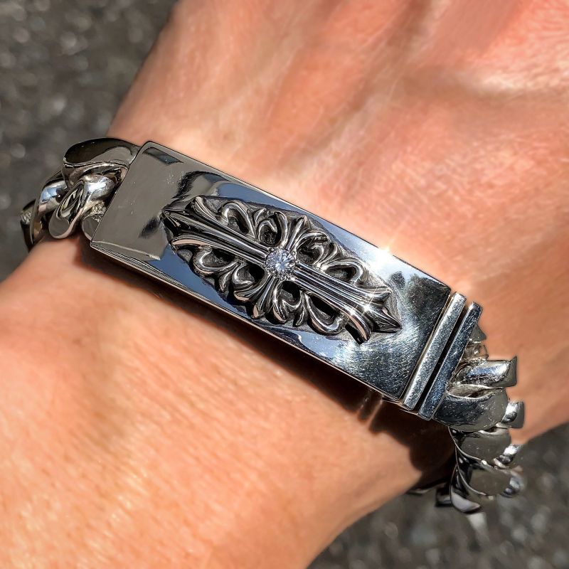 CHROME HEARTS フローラルクロスIDファンシーブレス初期型 - アクセサリー