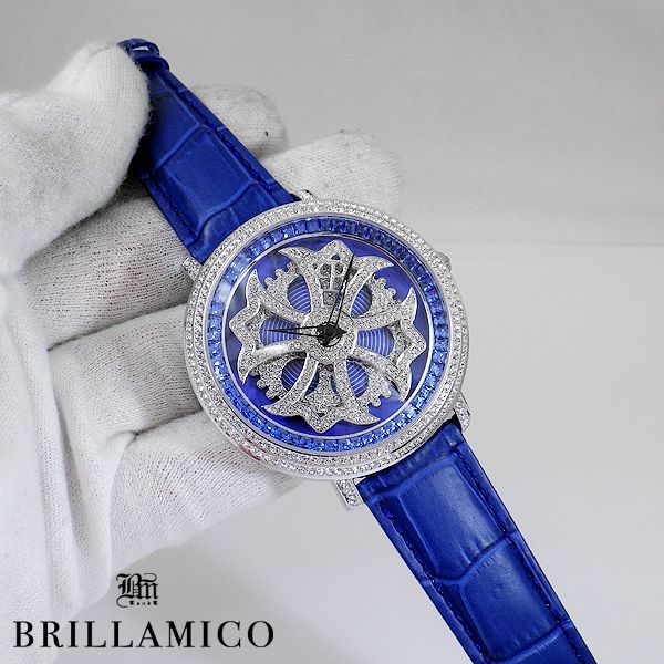 ブリラミコ 正規品 時計 青シルバー - レザーベルト