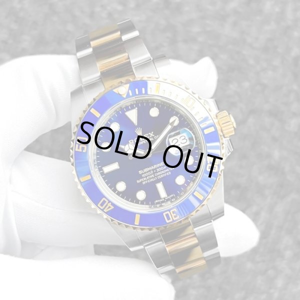 画像1: Rolex Submariner Date 40mm 18k Yellow Gold Steel Blue Oyster Bracelet 116613LB Random 2019 Year (1)
