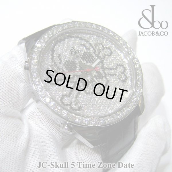 画像2: 【正規品】　ジェイコブ　腕時計　スカル　ＪＣ-SKULL　ホワイト　ファイブタイムゾーン　47ｍｍ　ダイヤ (2)