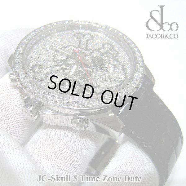 画像4: 【正規品】　ジェイコブ　腕時計　スカル　ＪＣ-SKULL　ホワイト　ファイブタイムゾーン　47ｍｍ　ダイヤ (4)