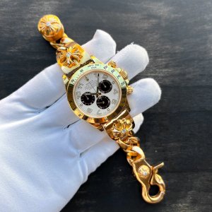 画像: CHROME HEARTS (クロムハーツ)  x ROLEX (ロレックス) デイトナ 116528 22K ウォッチブレスレット クリップバネ交換