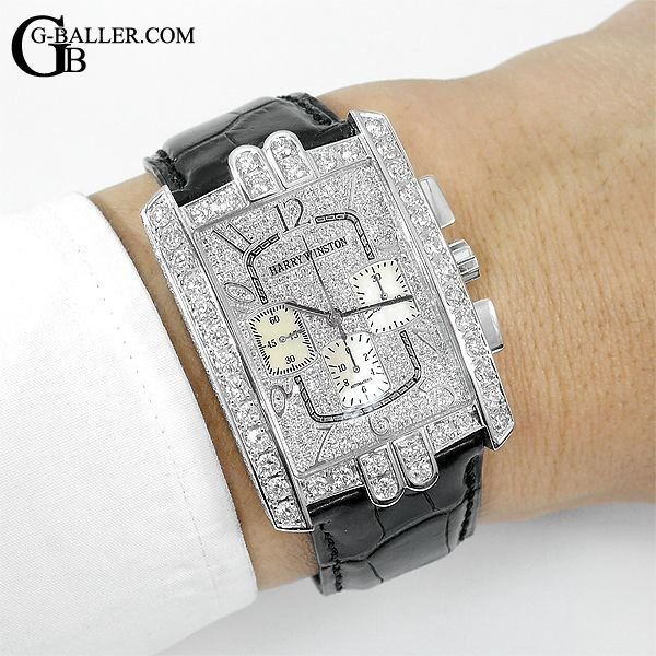 HARRY WINSTON アヴェニューCクロノグラフ ダイヤ加工