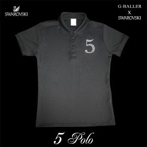 画像: スワロフスキー　ポロシャツ　5　数字　レディース　オーダー　ナンバー　人気のナンバリングシリーズ　G-BALLER