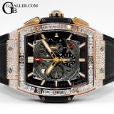 画像: HUBLOT ウブロ スピリット オブ ビッグバン キングゴールド バゲットダイヤベゼル パヴェダイヤモンド 601.OM.0183.LR