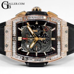 画像: HUBLOT ウブロ スピリット オブ ビッグバン キングゴールド バゲットダイヤベゼル パヴェダイヤモンド 601.OM.0183.LR