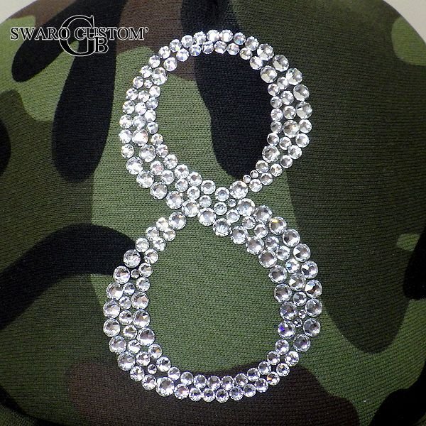 画像3: スワロフスキー キャップ ナンバー 8 カモフラ オーダー CAP (3)