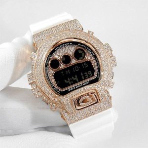 画像: G-Shock Custom by G-BALLER | DW6900 NB-7 Pink Gold Full Diamond Custom