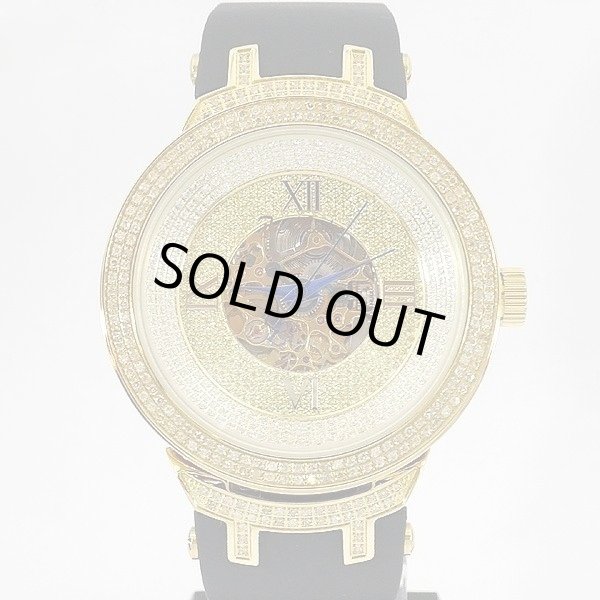 画像1: Joe Rodeo Master JJM72 Diamond 2.2ct Skeleton Dial Rubber Gold Coating (1)