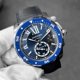 画像: CARTIER Calibre De Cartier Diver Blue dial Rubber belt 42mm Complete with accessories WSCA0010