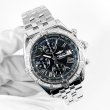 画像8: Breitling Crosswind Chronograph Bezel Diamond Stainless Pilotstrap Black Roman Dial Full Set (8)