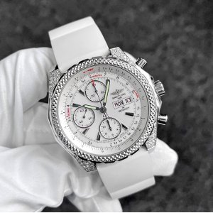 画像: BREITLING Bentley GT 2 Special Edition Chronograph 45mm Diamond White Rubber Strap