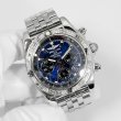 画像4: Breitling Chronomat 44 Black Eye Blue Bezel Diamond AB0110 Stainless Bracelet (4)
