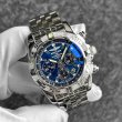 画像1: Breitling Chronomat 44 Black Eye Blue Bezel Diamond AB0110 Stainless Bracelet (1)