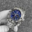 画像2: Breitling Chronomat 44 Black Eye Blue Bezel Diamond AB0110 Stainless Bracelet (2)