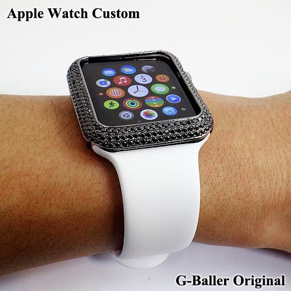 アップルウォッチ ブラック ダイヤ カスタム カバー Apple Watch 