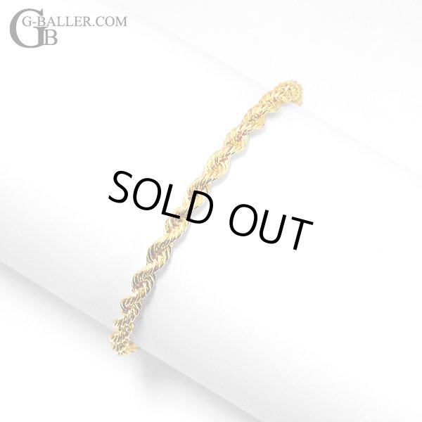 K18 750】ロープチェーン ブレスレット 20.6cm 5mm 7.69g K18 ロープ