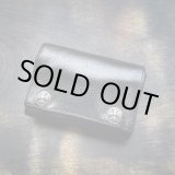 画像: 【極美品】CHROME HEARTS クロムハーツ 3フォールド ウォレット ブラック ヘビーレザー | 241021