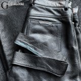画像: クロムハーツ レザーパンツ 裾上げ サイズ直し フレアニー 5ポケット ブラック