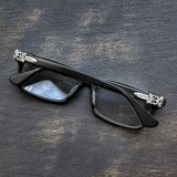 画像: 激レア クロムハーツ ダガー アイウェア 眼鏡 ダイヤ RUMPLEFORESKIN-A MBK マットブラック 純正 度無しレンズ