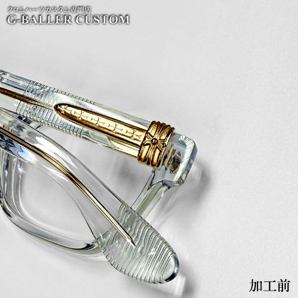 画像4: クロムハーツ アフターダイヤ アイウェア カスタム PEN15 眼鏡 メガネ ブルーダイヤモンド クリア/ゴールド フレーム (4)