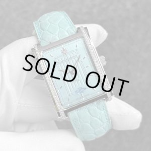 画像: Cuervo y Sobrinos Prominente Date Ice Blue Dial & Leather Strap Diamond A1015