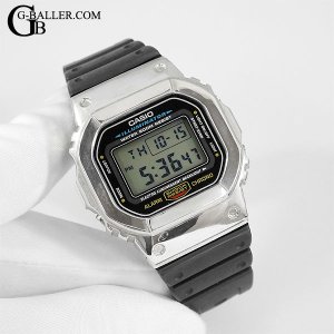 G-shock シルバー メタルカスタム本体付 DW5600腕時計(デジタル)