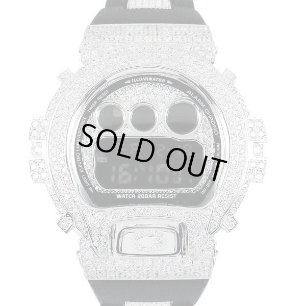 画像1: Casio G-Shock Custom by G-BALLER | DW6900 Rhodium Coating Center Bracelet Diamond (1)