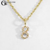 画像: SJX DIAMOND NUMBER CHARM 「8」 K18 YG 6ZC0118 ダイヤペンダント ネックレストップ ナンバー 数字 /2359