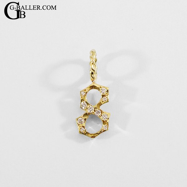 画像2: SJX DIAMOND NUMBER CHARM 「8」 K18 YG 6ZC0118 ダイヤペンダント ネックレストップ ナンバー 数字 /2359 (2)