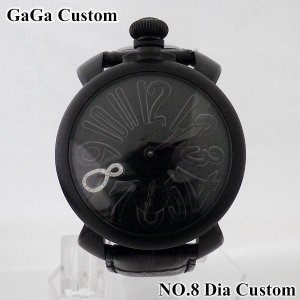 画像: ガガミラノ　腕時計　ブラックPVD　文字盤　ダイヤ　8　5012.02S