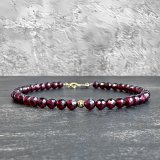 画像: K18 GARNET イエローゴールド ブレスレット 天然ガーネット