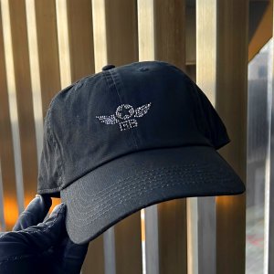 画像: GB-wing スワロフスキーキャップ 黒 コットンCAP