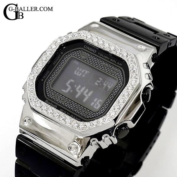 G-SHOCKカスタム GMW-B5000 カスタムベゼル シルバー G-BALLERブランド 