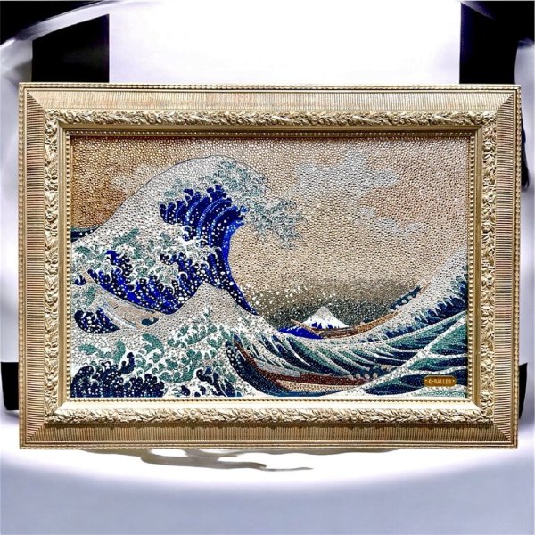 画像1: G-BALLER ART | Hokusai Katsushika "Thirty-six Views of Mount Fuji-The Great Wave off Kanagawa" Rhinestone Art (1)