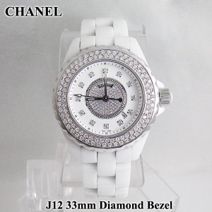 画像: J12 33mm 12Pダイヤ センターダイヤモンド ベゼルダイヤ ホワイト H2123 CHANEL
