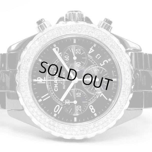 画像2: Chanel J12 Chronograph 41mm Black Ceramic Diamond Bezel (2)
