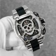 画像1: Aquanautic KC Tonneau King Chronograph Skeleton Genuine Skull Diamond Mask (1)