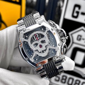 画像: Aquanautic KC Tonneau King Chronograph Skeleton Genuine Skull Diamond Mask