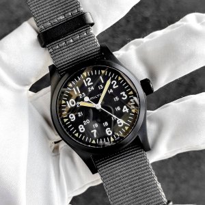 画像: HAMILTON Khaki Field Mechanical PVD H694090 / H69409930 Black Dial NATO Strap 38mm Automatic