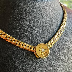 画像: K18 喜平ビーズペンダント　ラウンド(丸型)　 ダイヤモンド 喜平ダイヤ トップ 6面 30g-50g（50cm/60cm）用