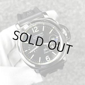 画像: 【純正ラバーベルト/バックル付】PANERAI パネライ ルミノール パワーリザーブ デイト PAM00090 黒文字盤 ラバーベルト /23617