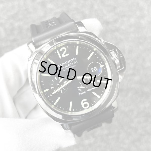 画像1: Panerai Luminor Power Reserve PAM00090 Date Black Dial Rubber Belt 44mm (1)