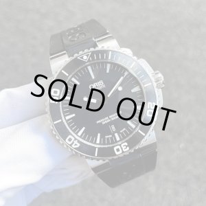 画像: Oris AQUIS DATE 7653-04 Black Dial Black Rubber Strap AT SS