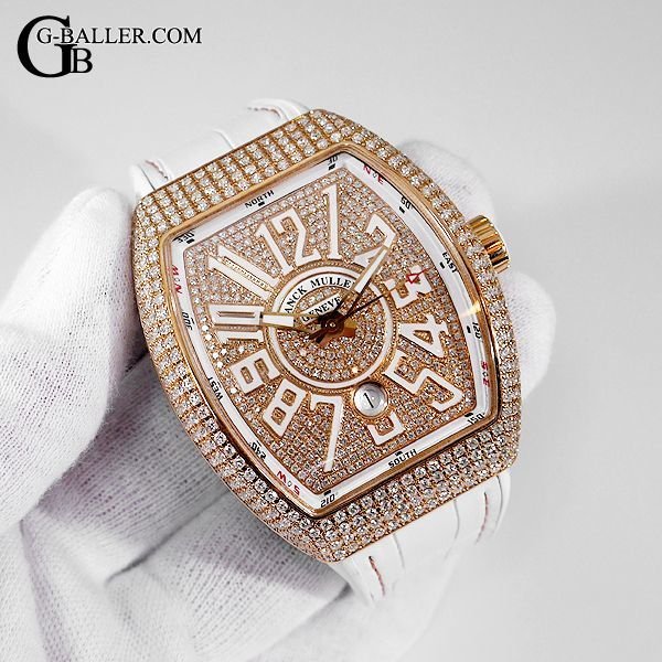 フランクミュラー ヴァンガード ピンクゴールド パヴェダイヤンモンド