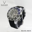 画像2: VINTAGE CONCEPT ヴィンテージコンセプト 腕時計 V3AL ブラック ｘ ブルー 希少 ブランド時計 (2)